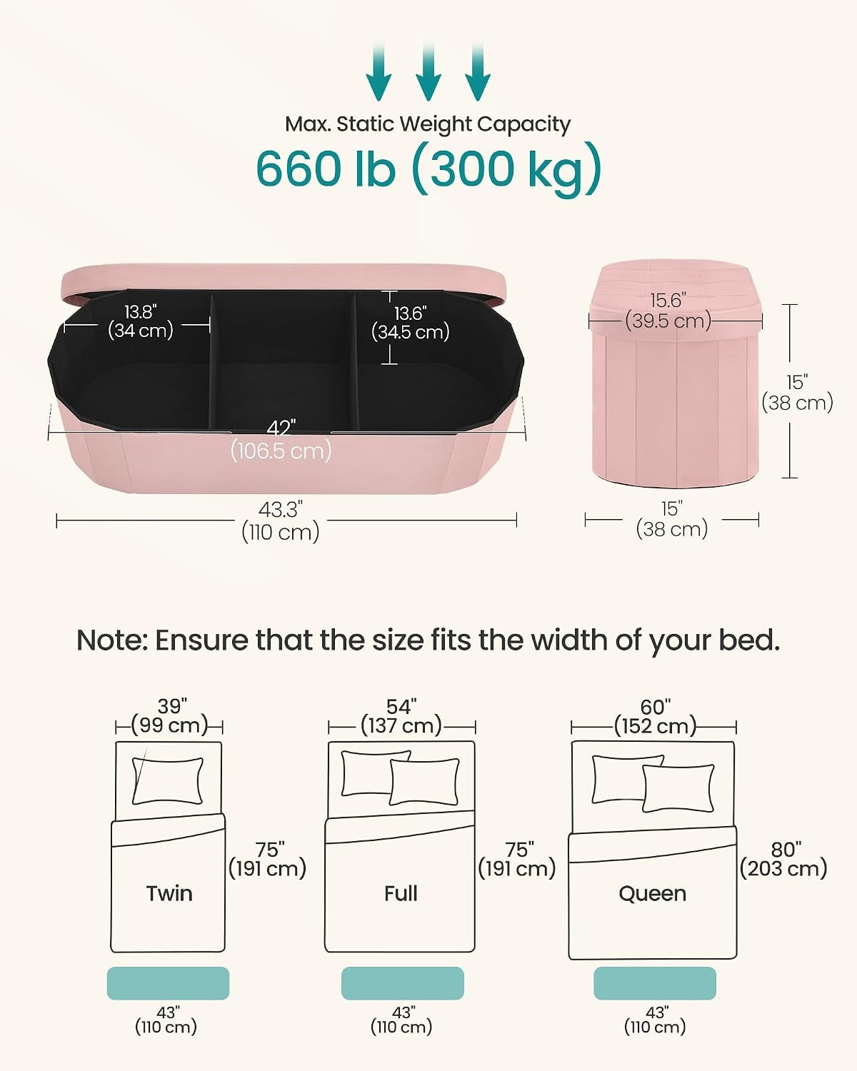 Pink Velvet Oval Storage Ottoman