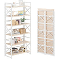 White Foldable 6‑Tier Bookcase
