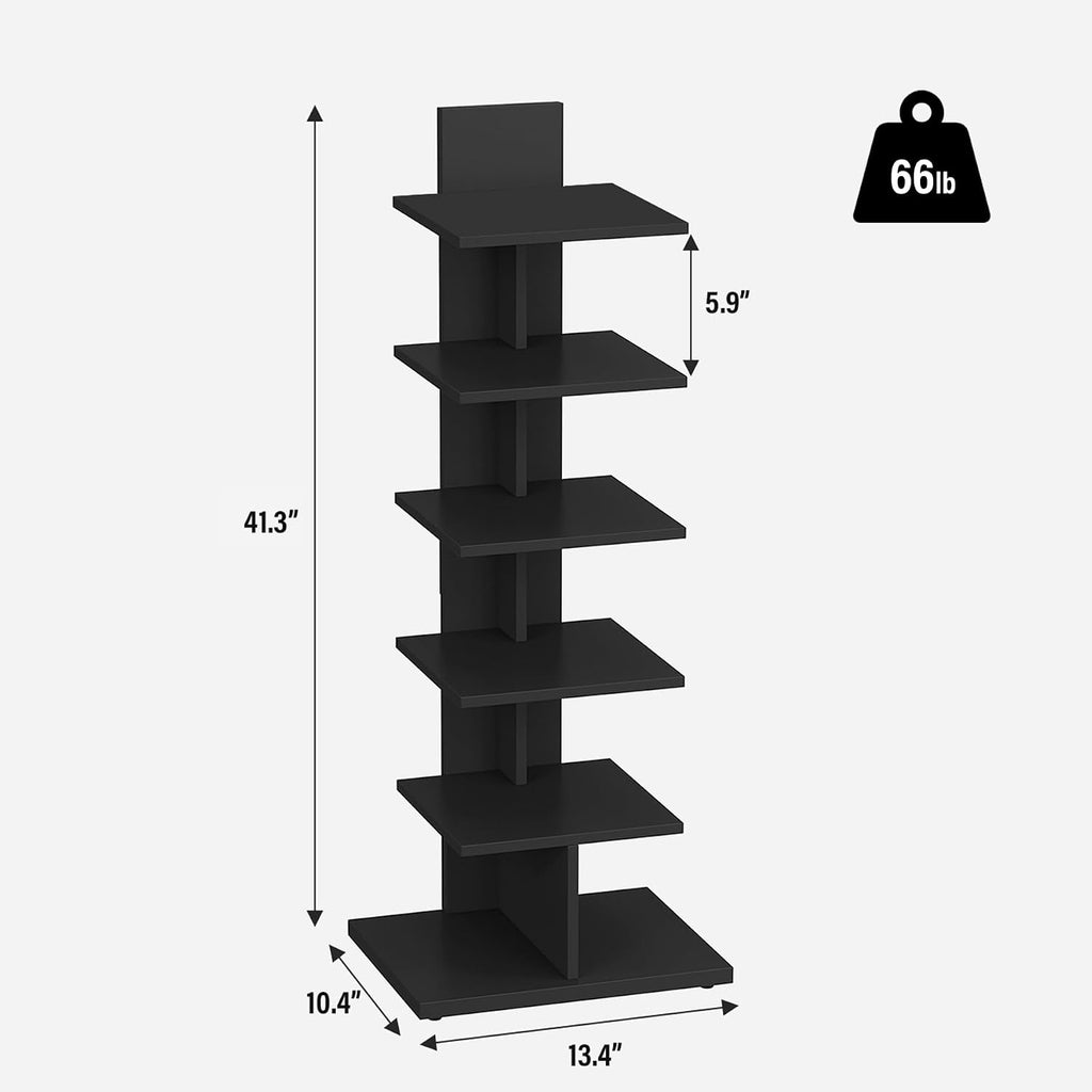 Black Narrow Vertical Bookcase
