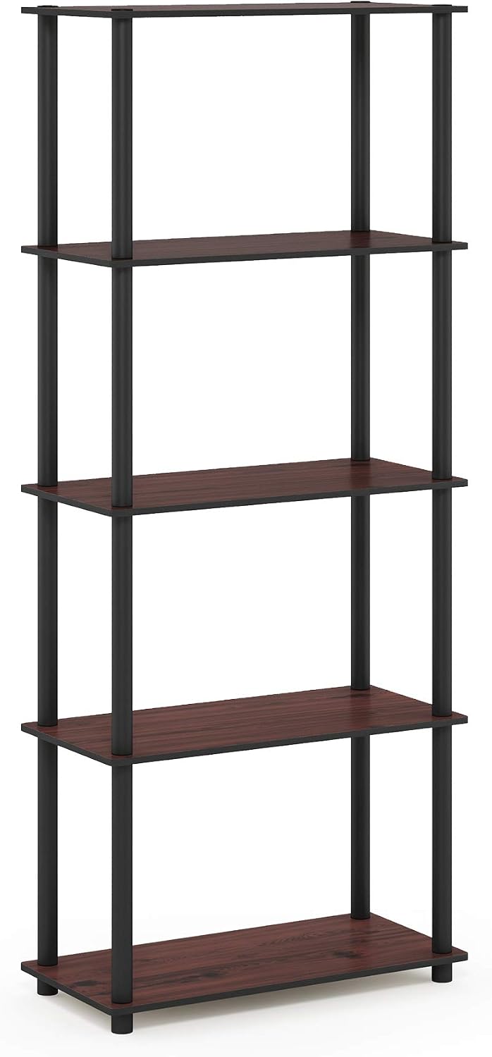 Dark Cherry 5‑Tier Corner Shelf