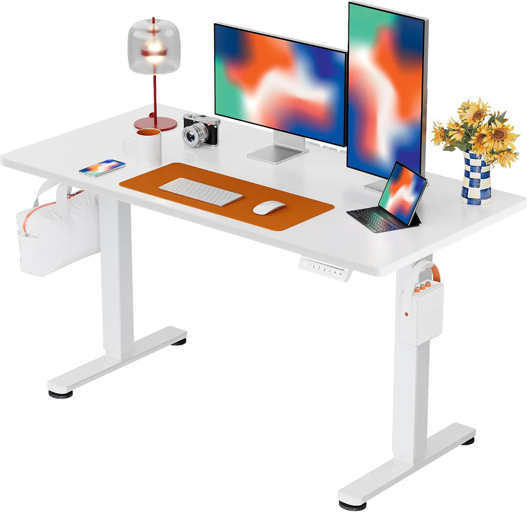 White Memory Electric Standing Desk