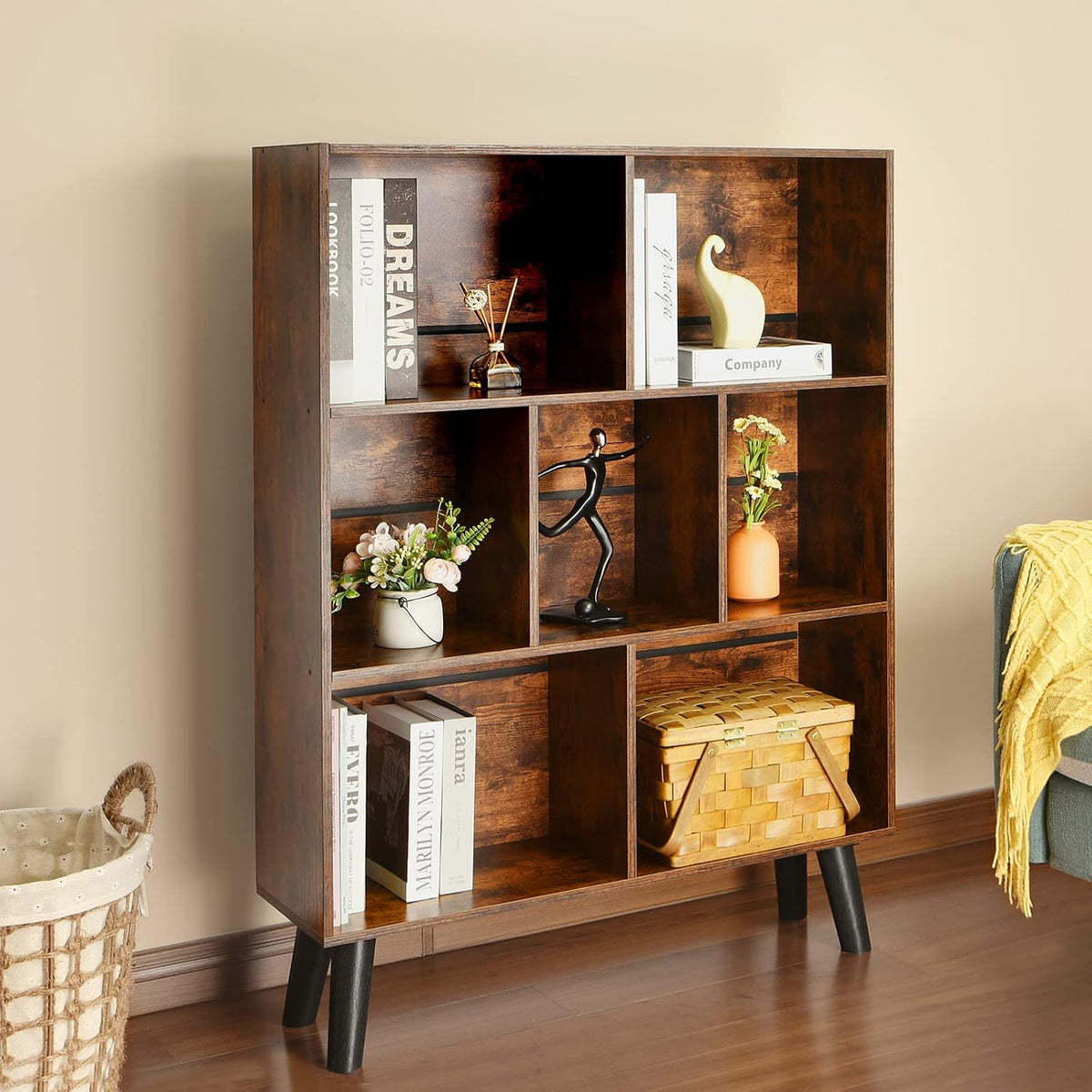Brown Cube Open Storage Bookcase
