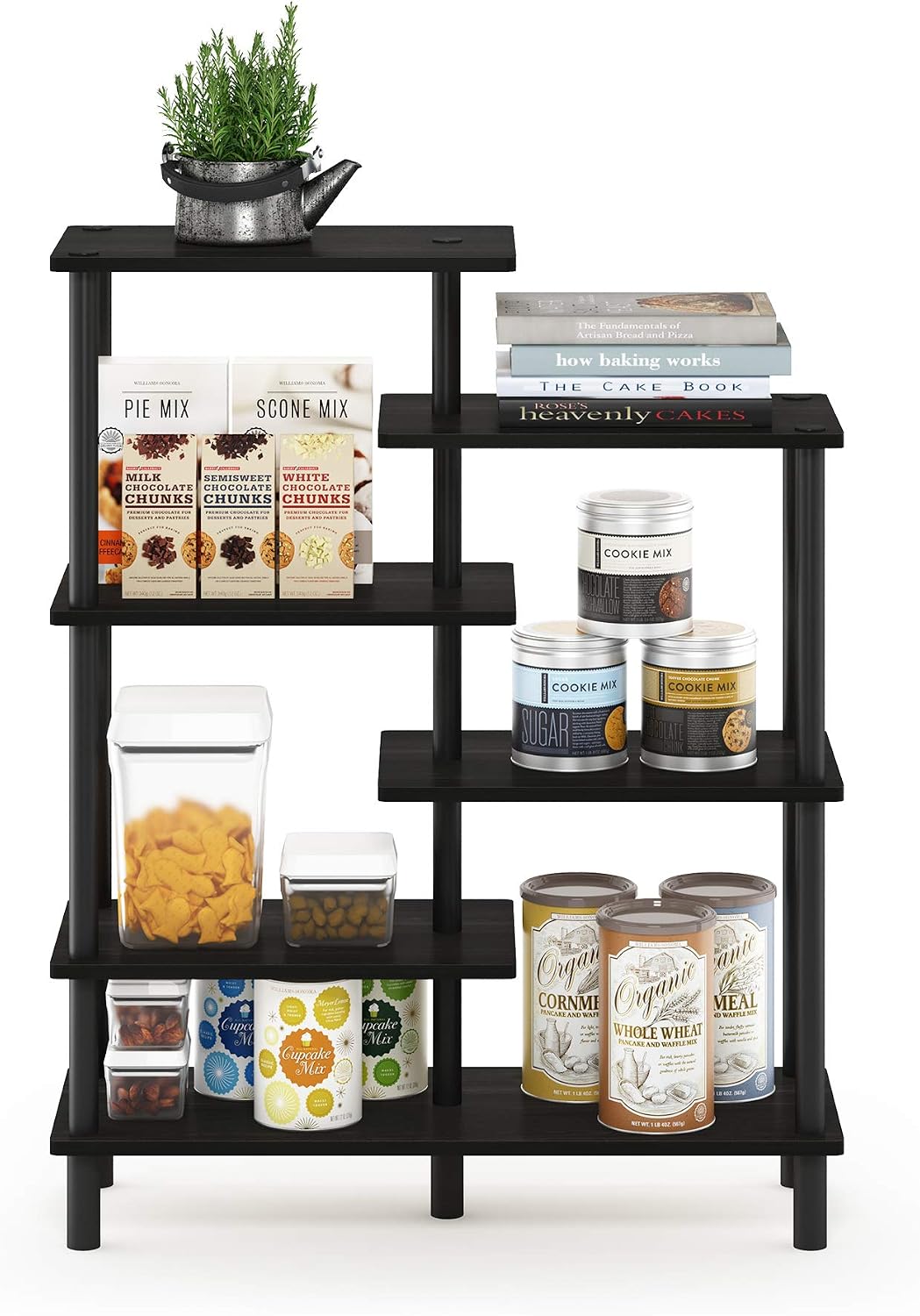 Espresso Zig‑Zag Display Shelf