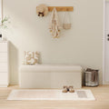 Ivory Foldable Storage Ottoman Bench