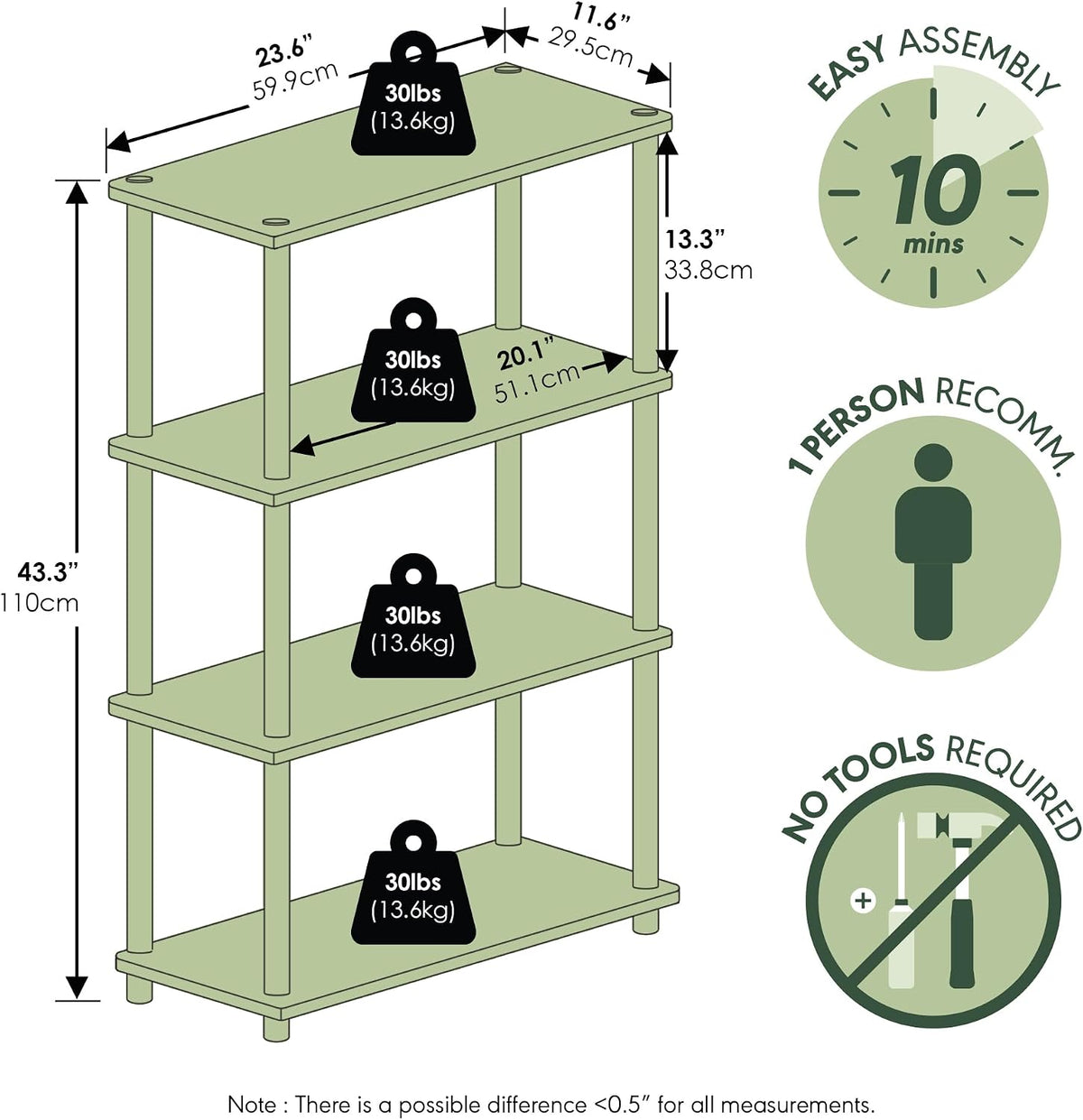 Dark Mocha 4‑Tier Corner Shelf