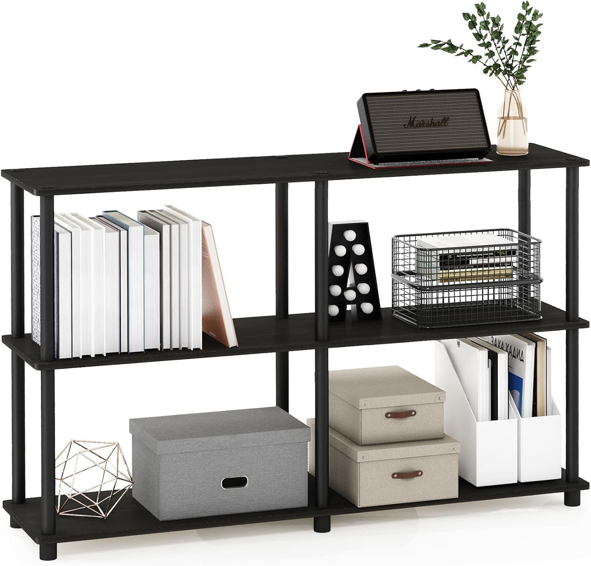 Espresso 3‑Tier Wide Corner Shelf
