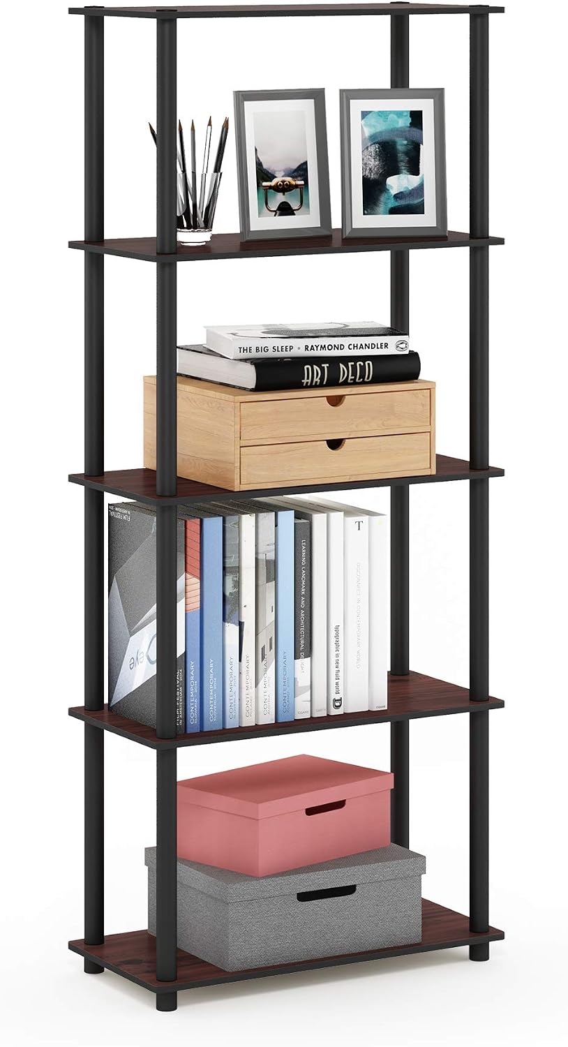 Dark Cherry 5‑Tier Corner Shelf