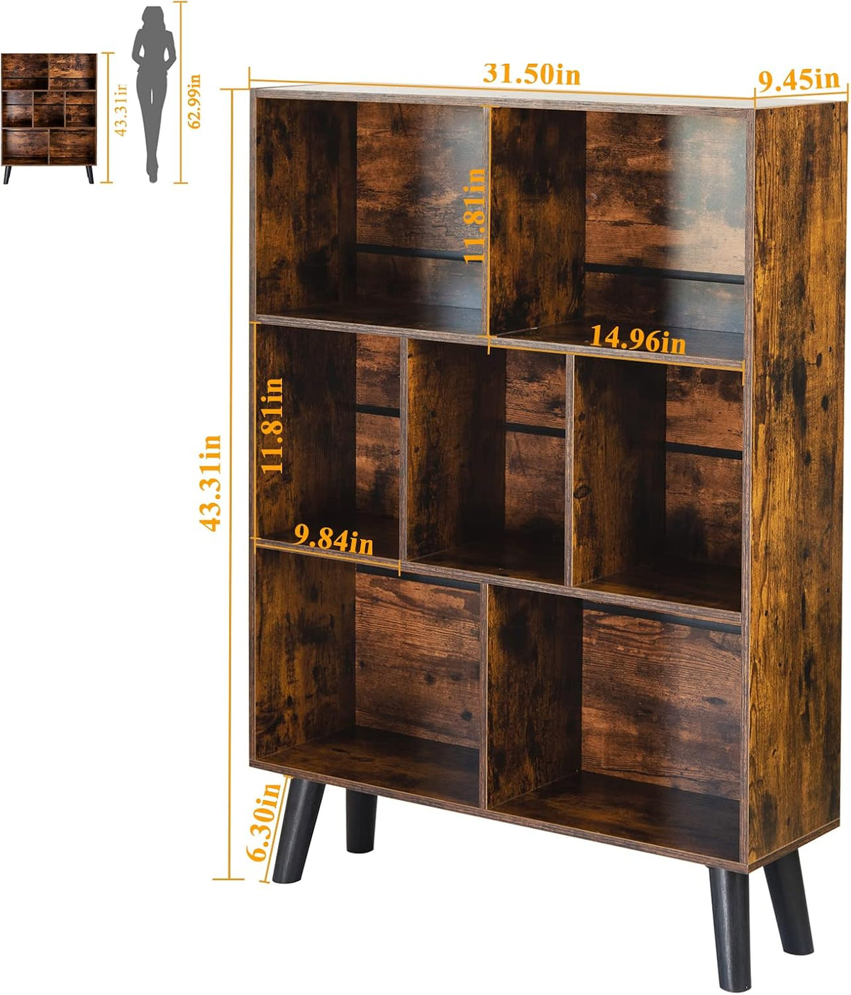 Brown Cube Open Storage Bookcase