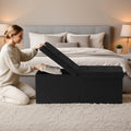 Black Storage Ottoman Bench