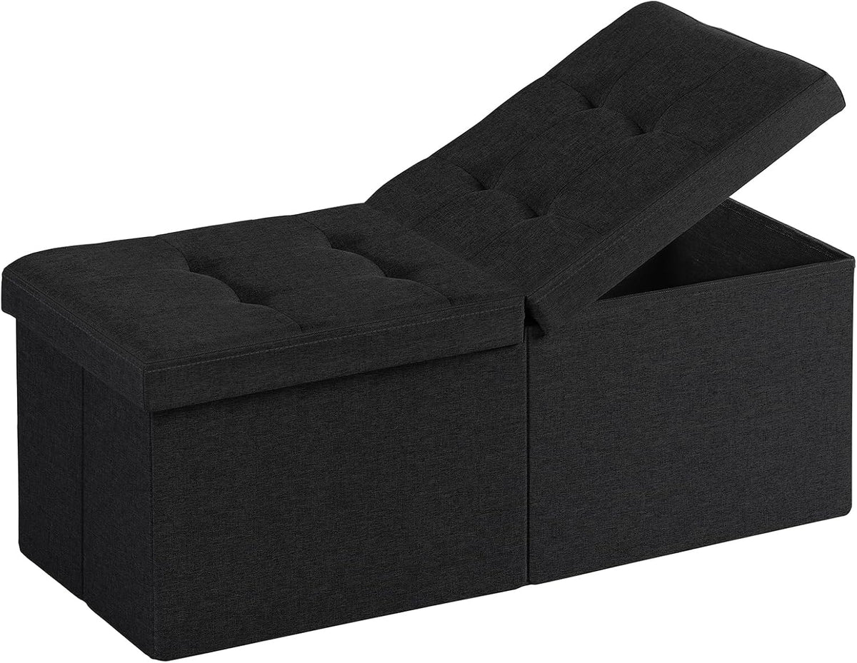 Black Storage Ottoman Bench