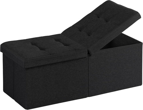 Black Storage Ottoman Bench