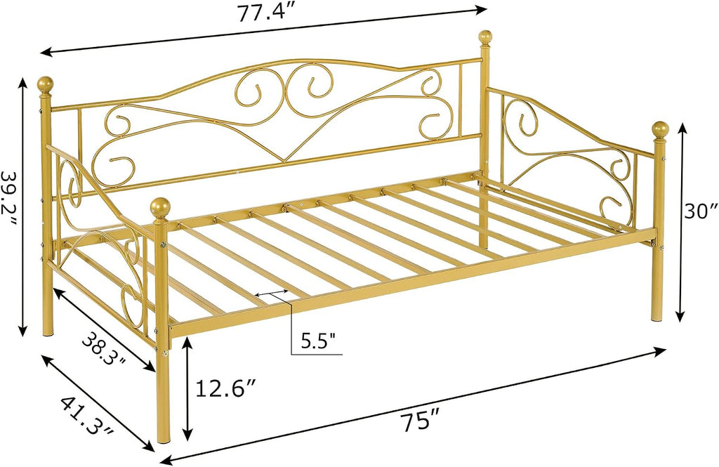 Gold Metal Twin Daybed Frame