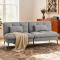 Grey Convertible Reclining Futon Sofa Bed