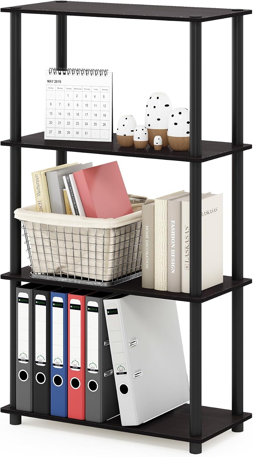 Dark Mocha 4‑Tier Corner Shelf