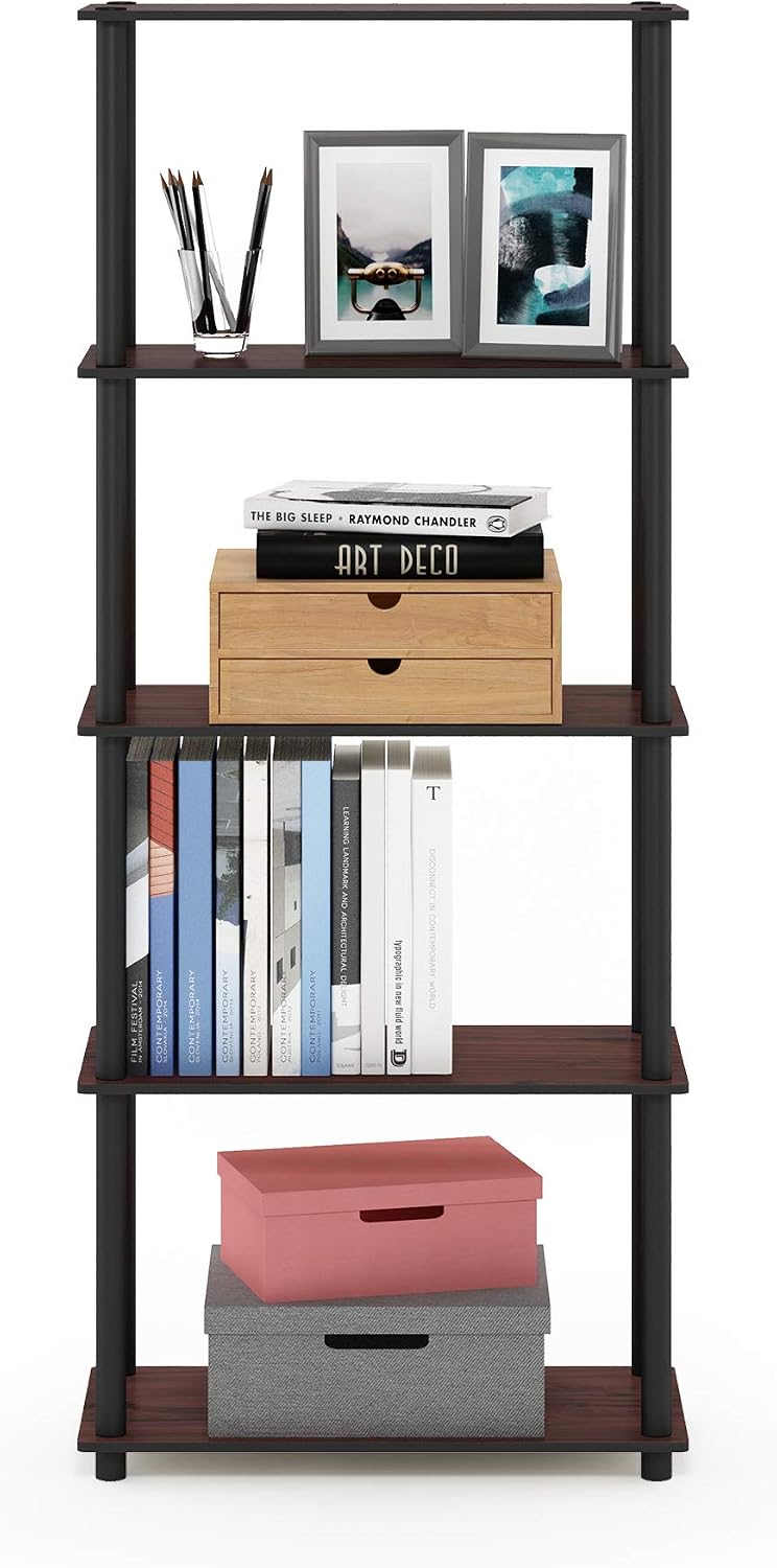 Dark Cherry 5‑Tier Corner Shelf