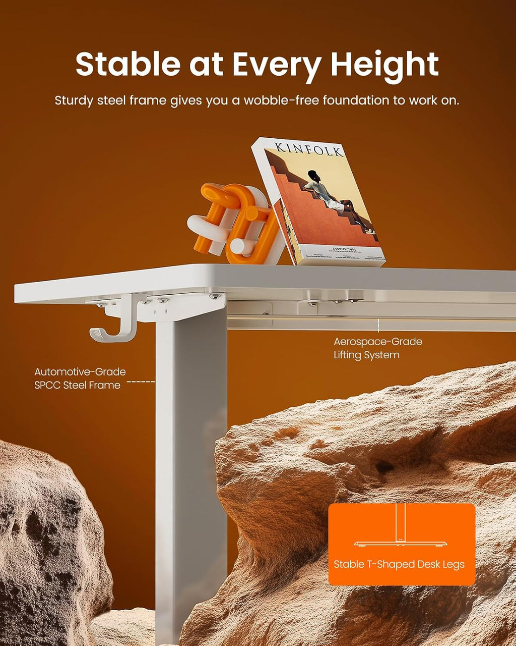 White Memory Electric Standing Desk