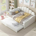 Beige Velvet Full Daybed with Trundle