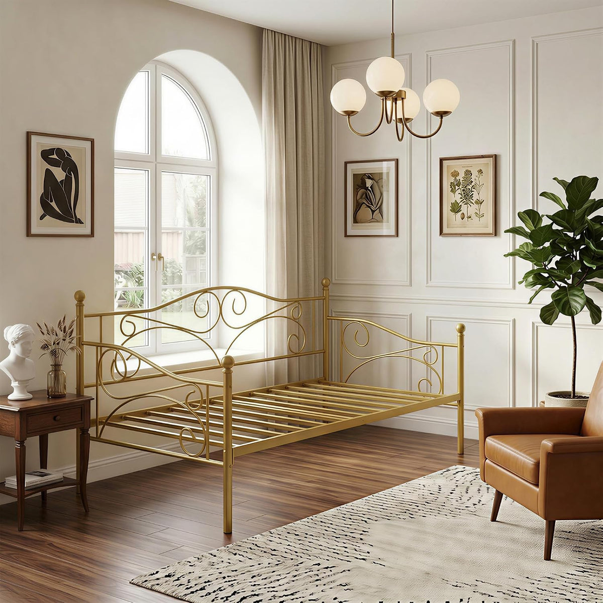 Gold Metal Twin Daybed Frame