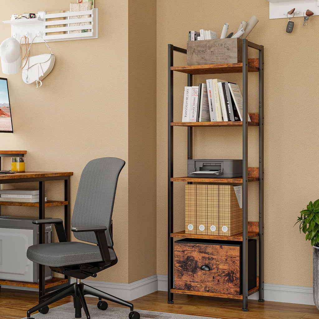 Industrial Drawer Storage Bookcase