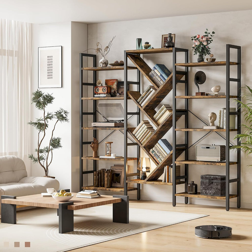 Rustic Large Open Display Bookcase