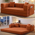 Orange Convertible Boneless Sofa Bed