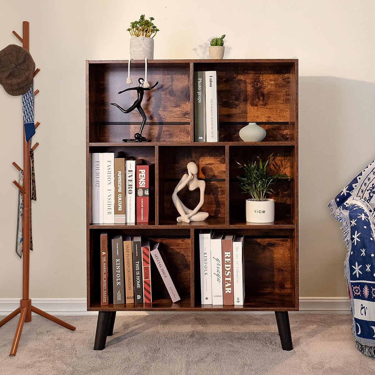 Brown Cube Open Storage Bookcase