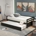 Espresso Wood Twin Daybed with Trundle
