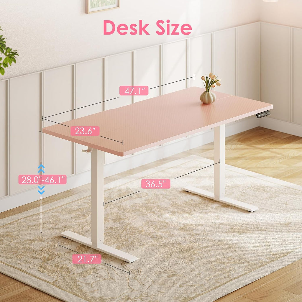 Pink Electric Memory Standing Desk