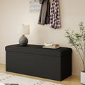 Black Folding Storage Ottoman Bench