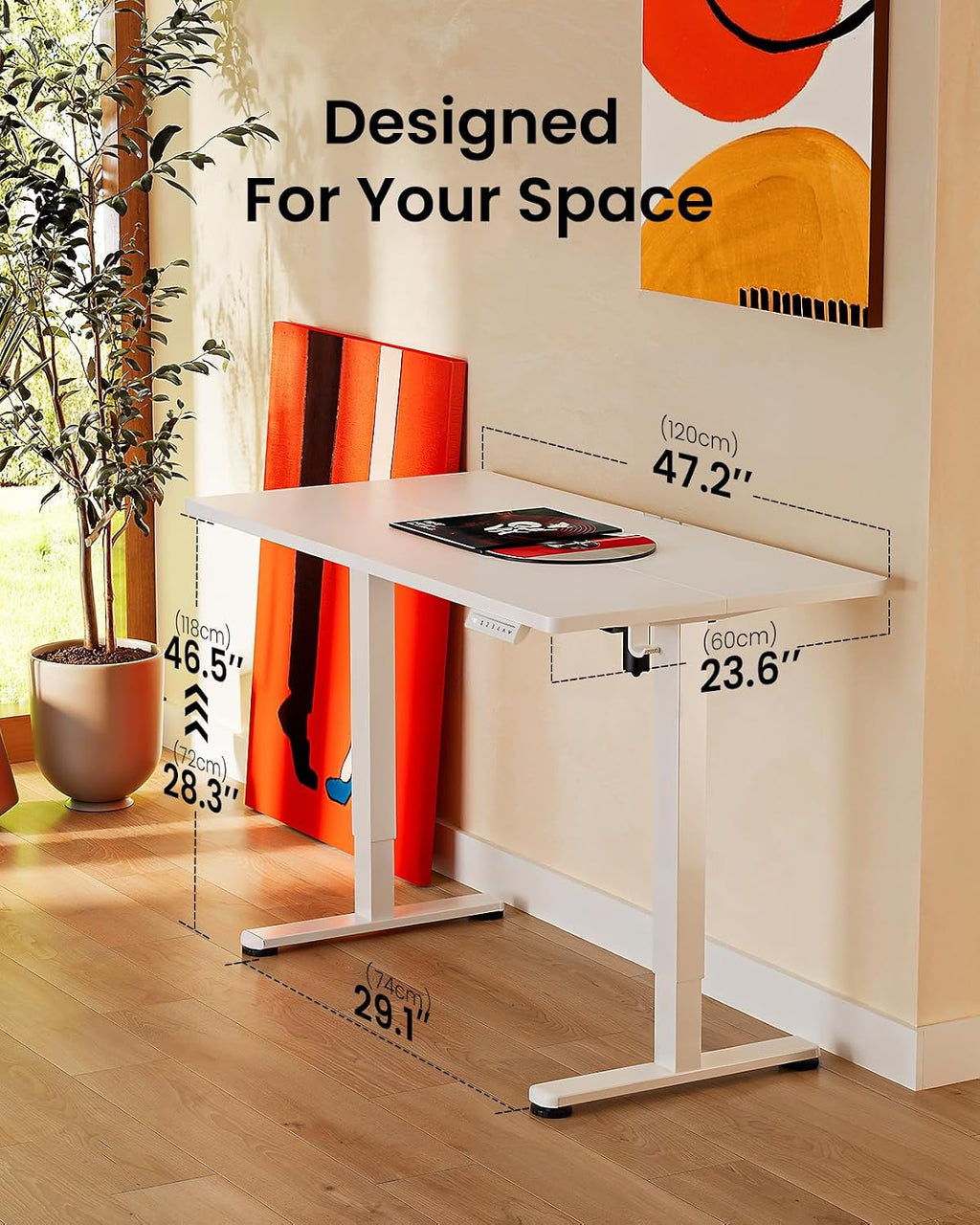 White Memory Electric Standing Desk