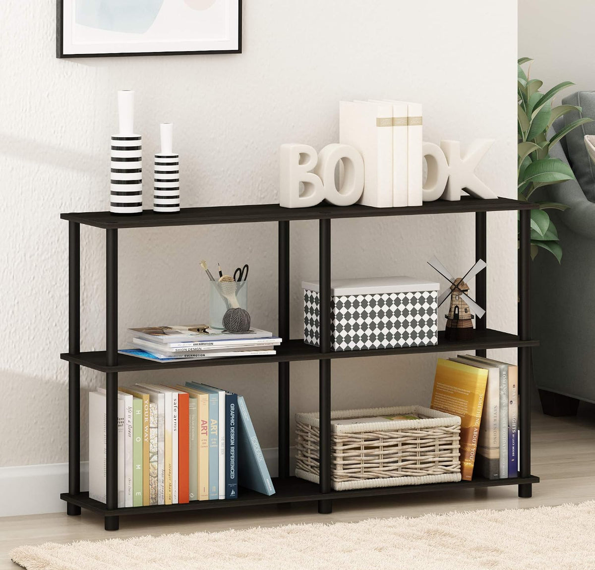 Espresso 3‑Tier Wide Corner Shelf