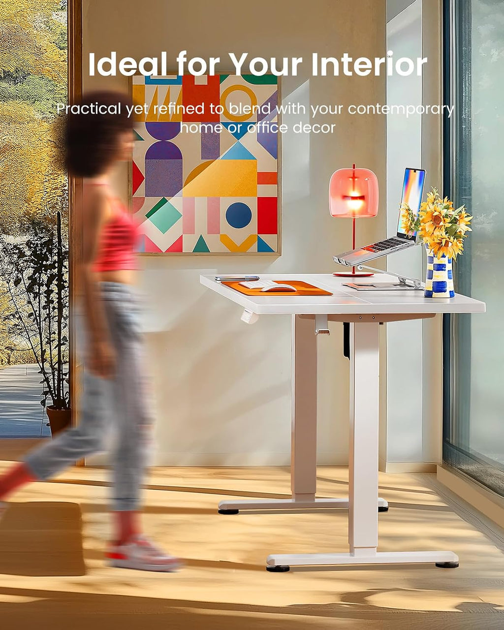 White Memory Electric Standing Desk