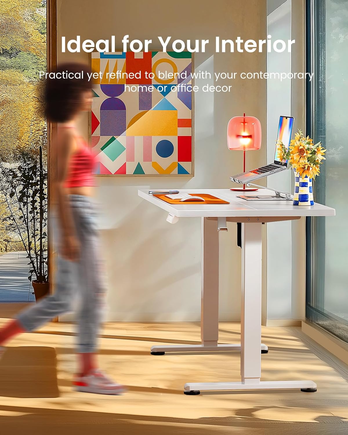 White Memory Electric Standing Desk
