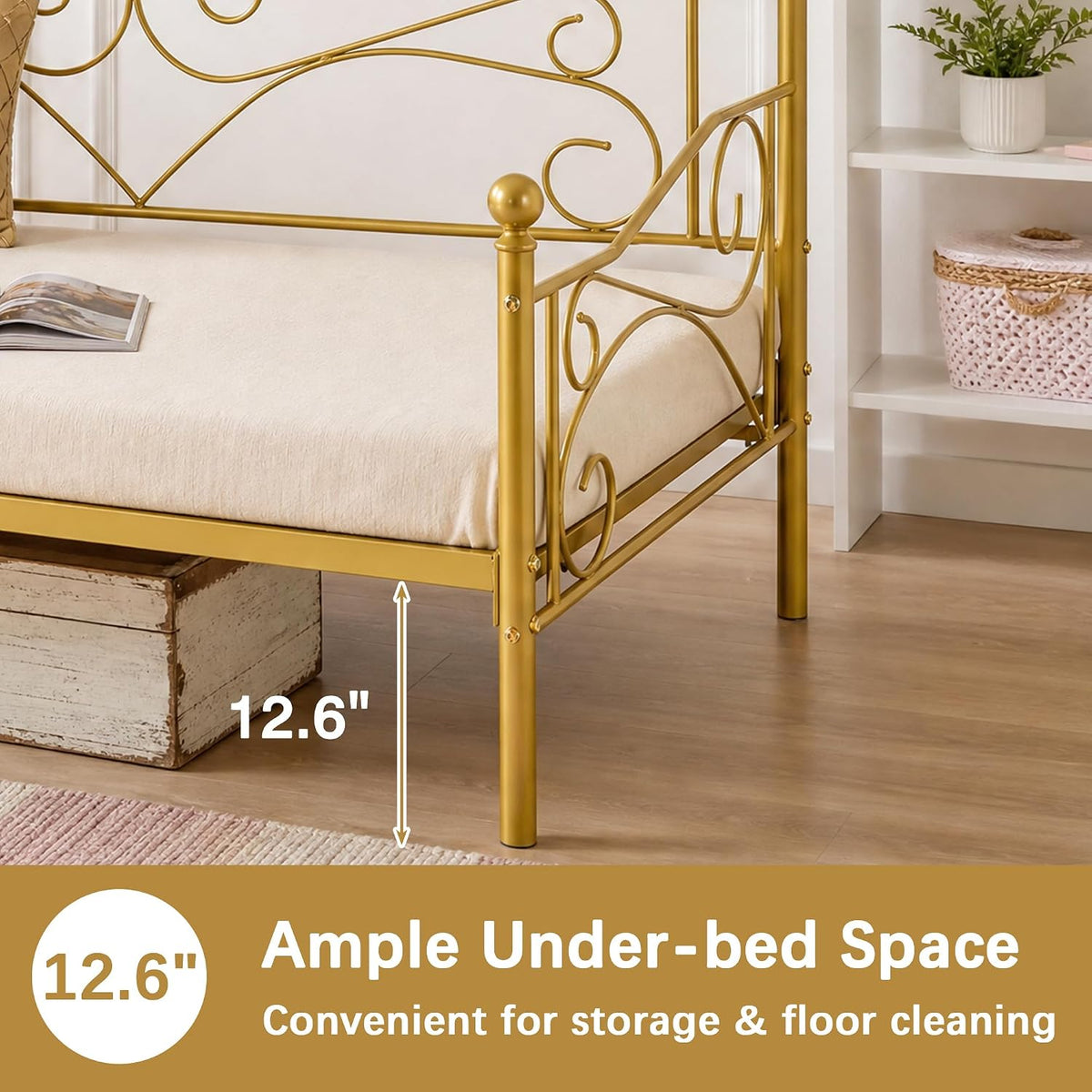 Gold Metal Twin Daybed Frame