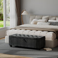 Dark Gray Storage Ottoman Bench