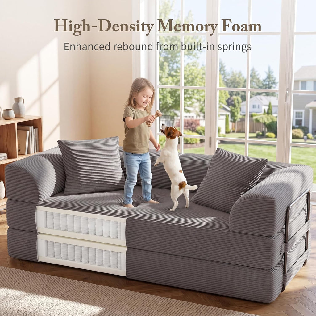 Gray 5‑in‑1 Convertible Sofa Bed