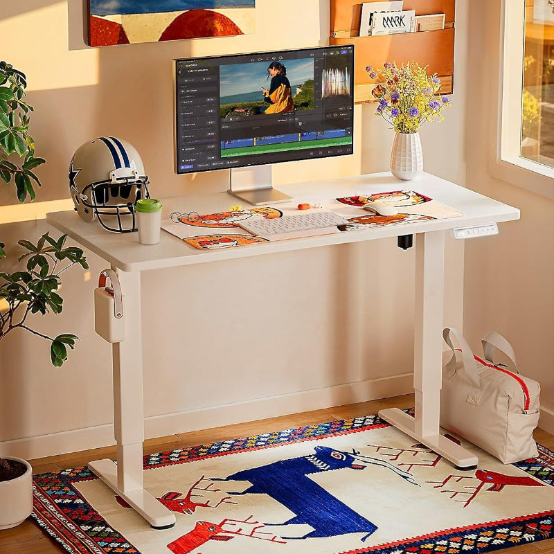 White Memory Electric Standing Desk